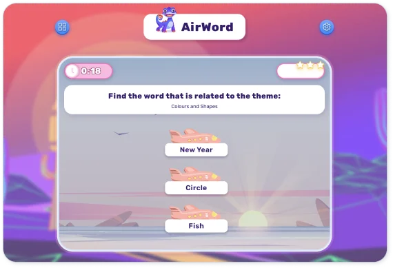 Un screenshot de AirWord d'AMAkids