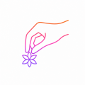 icon flower in hand