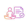 Icon of meditation with checklist